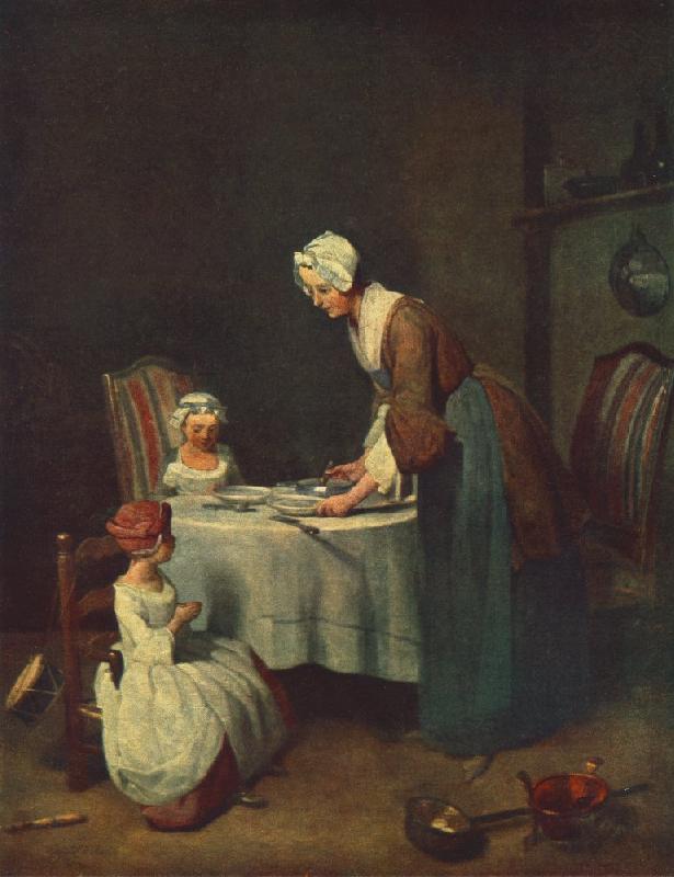 jean-Baptiste-Simeon Chardin The Prayer before Meal France oil painting art